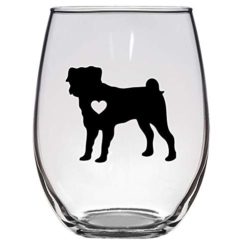 Pug Wine Glass  21 Oz  Pug Lover  Dog Lover  Pug Mom
