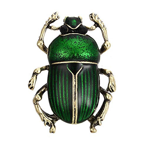 Tvoip Vintage Beetle Brooches for Women Kids Enamel Animal Insects Brooch Pins -Green-