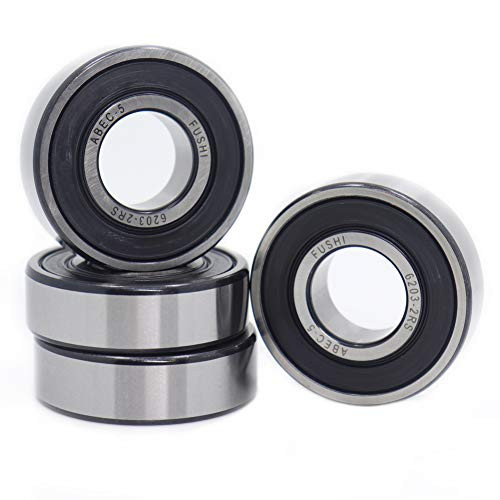 6203-2RS 17x40x12mm Double Rubber Seal Bearings ABEC-5 Pre-Lubricated Deep Groove Ball Bearings-Pack of 4Pcs- 6203-2RS 17x40x12mm Double Rubber Seal Bearings ABEC-5 Pre-Lubricated Deep Groove Ball Bearings-Pack of 4Pcs-