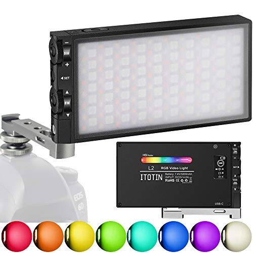 RGB Video Light LED Photography Lights 360° Full Color 12 Common Light Effects Built-in 12W Rechargeable Battery  CRI?97 2500-8500K LED Video Light wi
