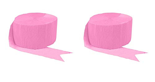 Crepe Streamer 2 Pack Bulk Bundle Saver -Light Pink  162 Feet-