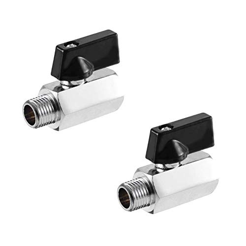 Joywayus 2pcs Chromed Brass Ball Valve 1-4 NPT Male x NPT Female 2 Way Shut Off Valve