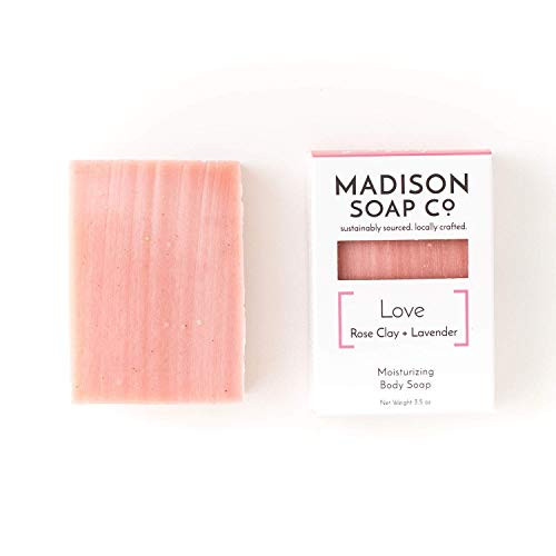 Lavender - Rose ClayLove Soap- Natural  Organic  Handcrafted  Vegan Certified-