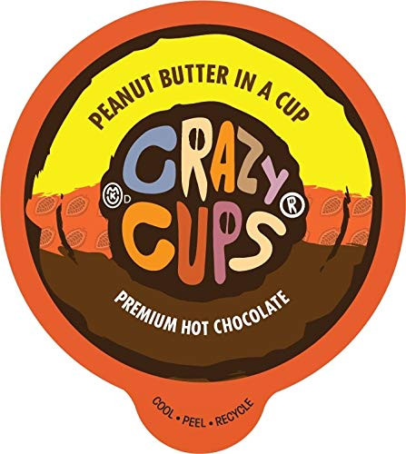 Crazy Cups Seasonal Hot Chocolate  Peanut Butter in a cup  Single Serve Cups for Keurig K-Cup Brewers  22 Count