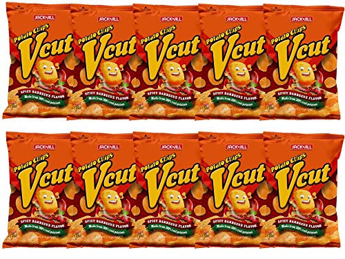 Jack n Jill Vcut Potato Chips Spicy Babecue Flavor Pack of Ten 2-12 Oz A Pack