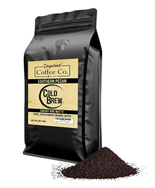 Southern Pecan - Flavored Cold Brew Coffee - Inspired Coffee Co. - Coarse Ground Coffee - 12 oz. Resealable Bag