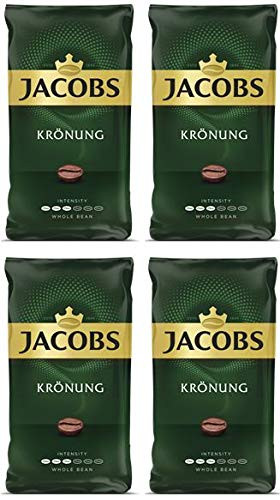 Jacobs Kronung Whole Bean Coffee 500 Gram - 17-6 Ounce -Pack of 4-