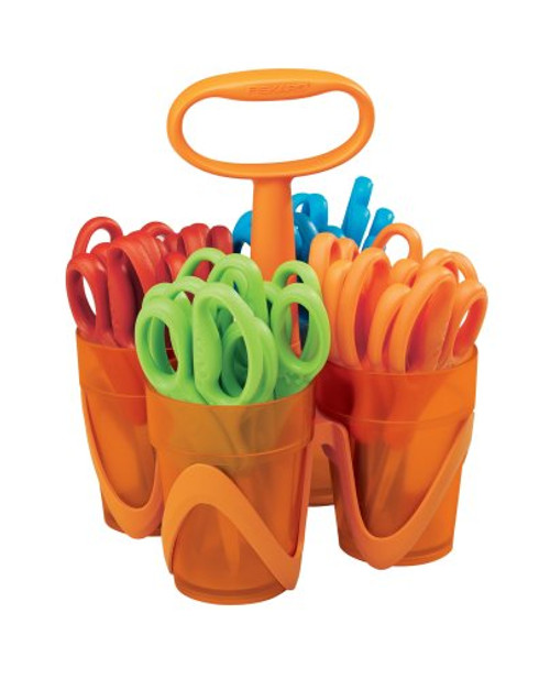 Fiskars 12-34667097 Class Pack 4-Cup Carrying Caddy with 24 Pairs of 5-Inch Blunt-Tip Scissors Fiskars 12-34667097 Class Pack 4-Cup Carrying Caddy with 24 Pairs of 5-Inch Blunt-Tip Scissors