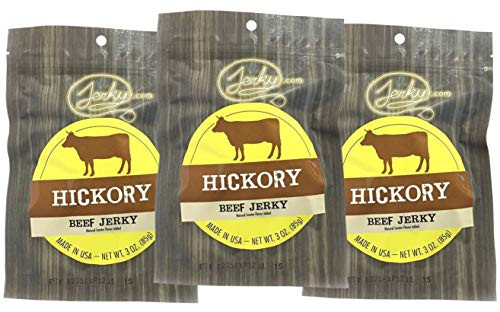 Jerky-coms Hickory Beef Jerky - 3 PACK - All-Natural  No Added Preservatives  No Added Nitrites or Nitrates - 7-5 total oz-