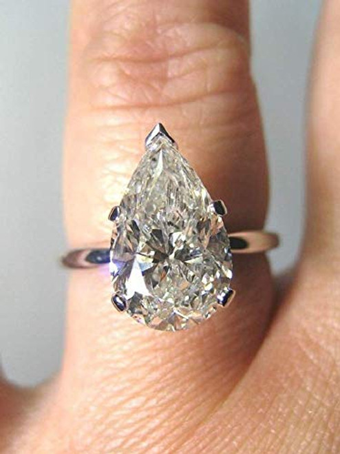 Lzz 18K White Gold Plated Teardrop Halo Pear Cut 4 Carat Cubic Zirconia CZ Bridal Wedding Ring Single Stone Ring Size 6-10 -US Code 9- Lzz 18K White Gold Plated Teardrop Halo Pear Cut 4 Carat Cubic Zirconia CZ Bridal Wedding Ring Single Stone Ring Size 6-10 -US Code 9-