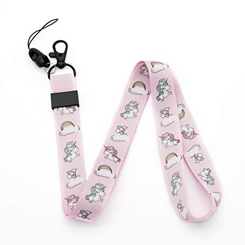 Unicorn Lanyard Keychain ID Badge Holder-Pink Unicorn-