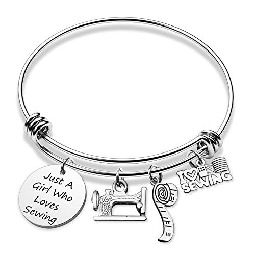 G-Ahora Sewing Bracelet Just A Girl Who Loves Sewing Quilting Lovers Gifts Sewing Charm Jewelry-Love Sewing BR- G-Ahora Sewing Bracelet Just A Girl Who Loves Sewing Quilting Lovers Gifts Sewing Charm Jewelry-Love Sewing BR-