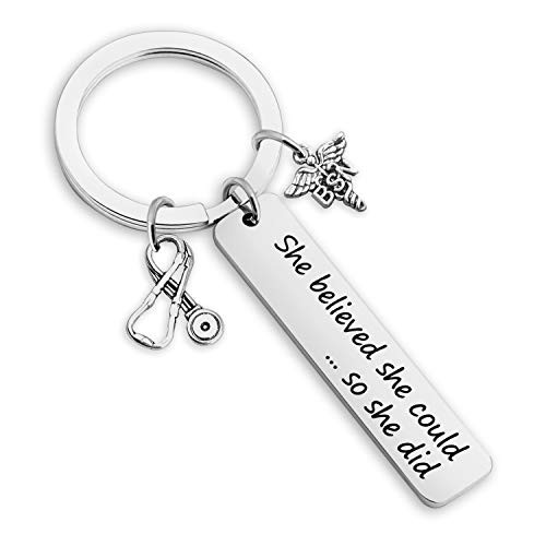 G-Ahora Nurse Keychain Nurse Graduation Gift She Believed She Could So She Did Inspirational Jewelry RN LPN BSN Gift Medical Student Gift for Nurse-KR G-Ahora Nurse Keychain Nurse Graduation Gift She Believed She Could So She Did Inspirational Jewelry RN LPN BSN Gift Medical Student Gift for Nurse-KR