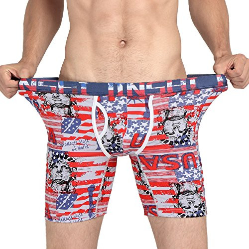 JINSHI No Ride up Boxer Briefs Underwear for Men Long Leg Mens Athletic Underpants Pack