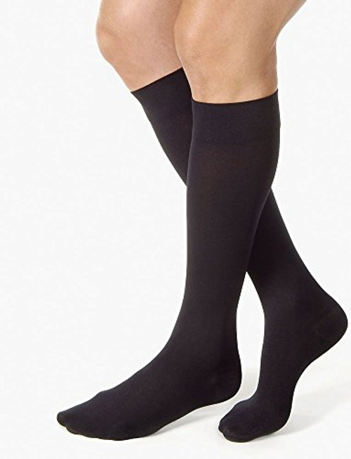 JOBST Relief Knee High 20-30 mmHg Compression Socks  Closed Toe  Black  Large Petite