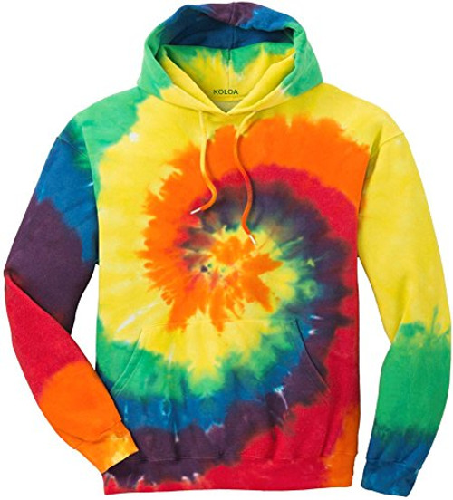 Joes USA Hoodies Tie-Dye Hooded Sweatshirt Medium Rainbow Tie-Dye