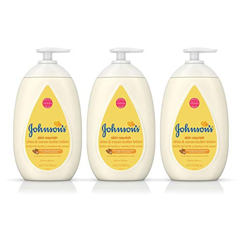 Johnsons Moisturizing Dry Skin Baby Lotion with Shea and Cocoa Butter  16-9 fl- Oz -Pack of 3-