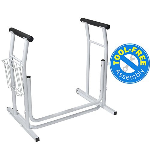 Vaunn Medical Bathroom Toilet Rail Grab Bar and Commode Safety Frame Handle