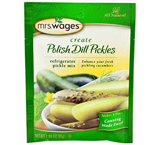 Mrs- Wages Refrigerator Pickle Seasoning Mix- Two 1-94oz- Packs -Polish Dill- Mrs- Wages Refrigerator Pickle Seasoning Mix- Two 1-94oz- Packs -Polish Dill-