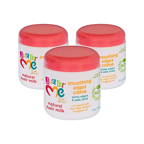 Just for Me Natural Hair Milk Smoothing Edges Creme  Tames Edges and Adds Shine  With Coconut Milk  Shea Butter  Vitamin E and Sunflower Oil  6 Ounce -3 P