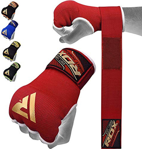 RDX Training Boxing Inner Gloves Hand Wraps MMA Fist Protector Bandages Mitts Red Small