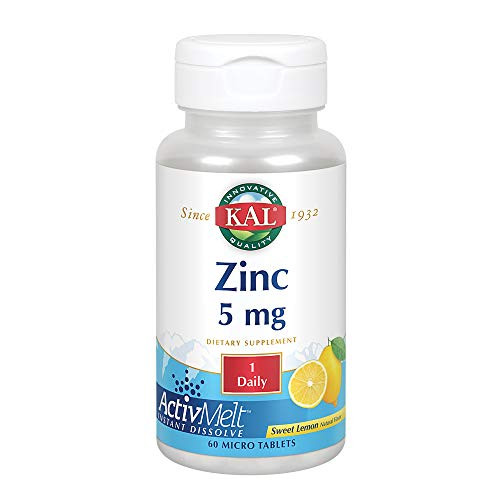 Kal 5 Mg Lemon Zinc Vegan Tablets  60 Count