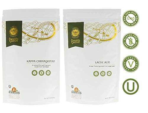 Druids Grove Refined Kappa Carrageenan - Lactic Acid Value Pack ? Vegan ? Non-GMO ? Gluten-Free ? OU Kosher Certified - 16 oz- -Bundle with 2 items- Druids Grove Refined Kappa Carrageenan - Lactic Acid Value Pack ? Vegan ? Non-GMO ? Gluten-Free ? OU Kosher Certified - 16 oz- -Bundle with 2 items-