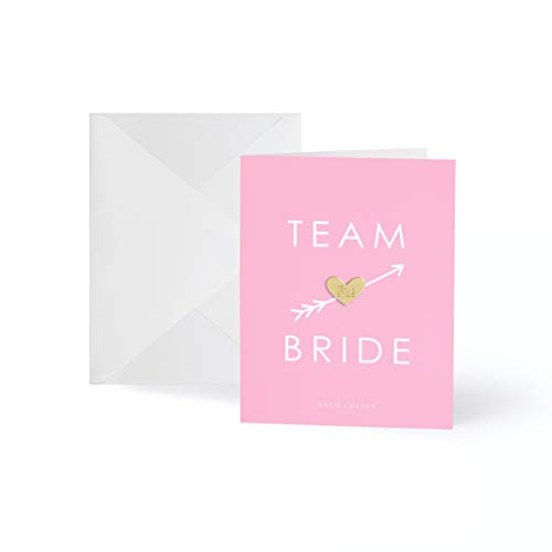 Katie Loxton Team Bride on Pink 5-5 x 4-25 Paper Greeting Card and Envelope Pack of 6