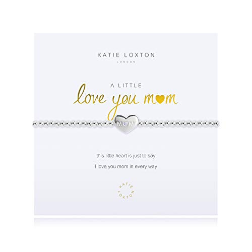 Katie Loxton A Little Love You Mom Silver Womens Stretch Adjustable Charm Bangle Bracelet