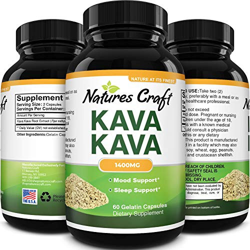 Kava Kava Nootropic Brain Supplement - Brain Booster Kava Kava Capsules for Natural Sleep Aid Mood Brain Fog and Stress Relief - Kava Kava Extract Mus