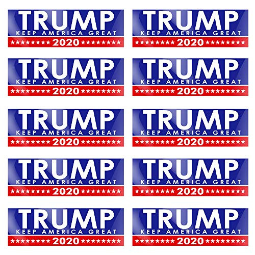 PACETAP 10 PCS Trump 2020 Bumper Stickers  9 X 3 inch Trump Car and Truck Decal MAGA Stickers  Support 2020 United States Presidential Election