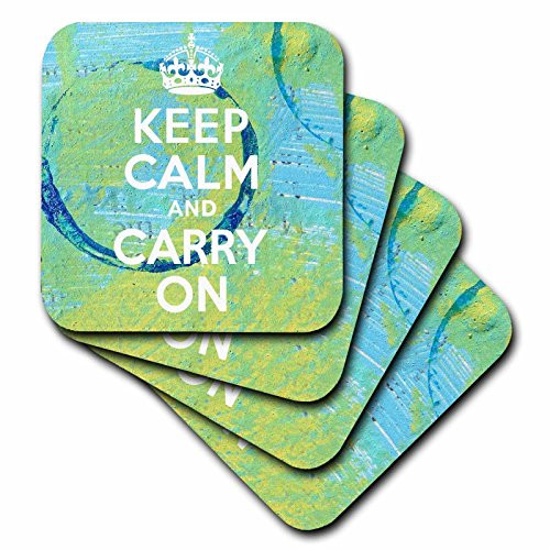 3dRose CST-7628-2 Keep Calm Mixed Media Digital Art by Angelandspot-Soft Coasters  Set of 8