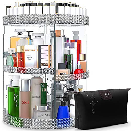Awenia Makeup Organizer 360-Degree Rotating Plus Size  Adjustable Makeup Storage  7 Layers Large Capacity Cosmetic Storage Unit  Fits Different Types