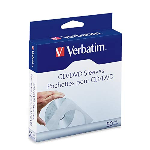 Verbatim CD-DVD Paper Sleeves-with clear window 50pk