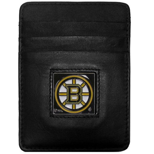 NHL Siskiyou Sports Mens Boston Bruins Leather Money Clip-Cardholder One Size Black