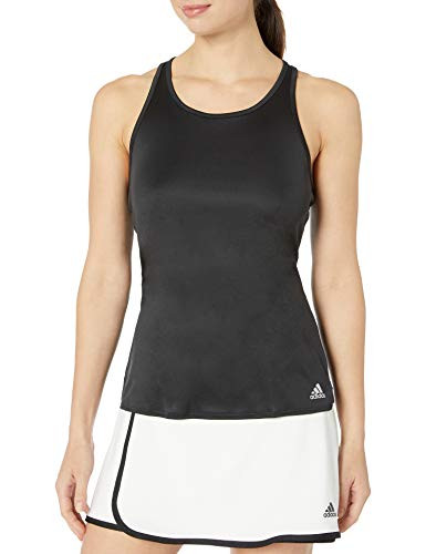 adidas womens Club Tennis Tank Black-Matte Silver-White Large