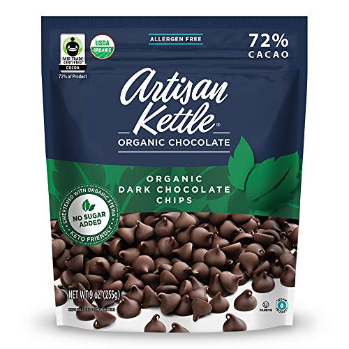 Artisan Kettle Organic No Sugar Added Dark Chocolate Chips 9 Oz -Pack Of 6- Artisan Kettle Organic No Sugar Added Dark Chocolate Chips 9 Oz -Pack Of 6-