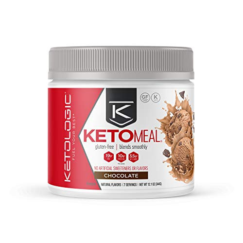 KetoLogic Keto Meal Replacement Shake Powder Chocolate -8 Servings-  Low Carb  Keto Shake Rich In MCT Oil  Healthy Fats and Whey Protein - Formulate