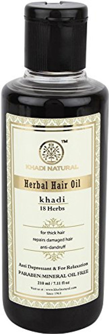 Khadi Natural Ayurvedic Herbal 18 Herbs Hair Oil for Strong Smooth Hair -210 ml-