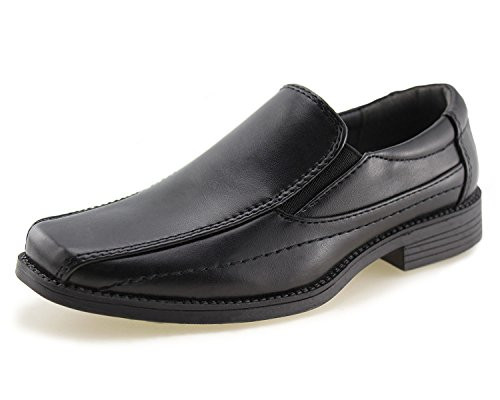 Kids School Uniform Dress Shoes Slip-on Oxford -Toddler-Little Kid--3- Black