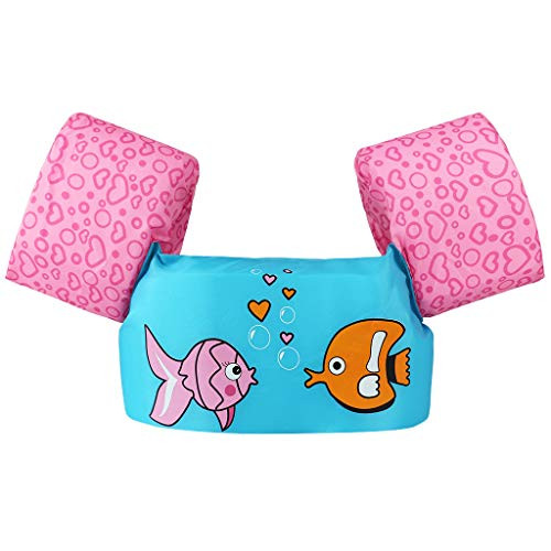 Gogokids Kids Swim Vest  Life Jacket for Swimming Trainer Swim Aid Floats  Suitable for 30-50 lbs Infant-Baby-Toddler  Children Swimming Pool Float wi