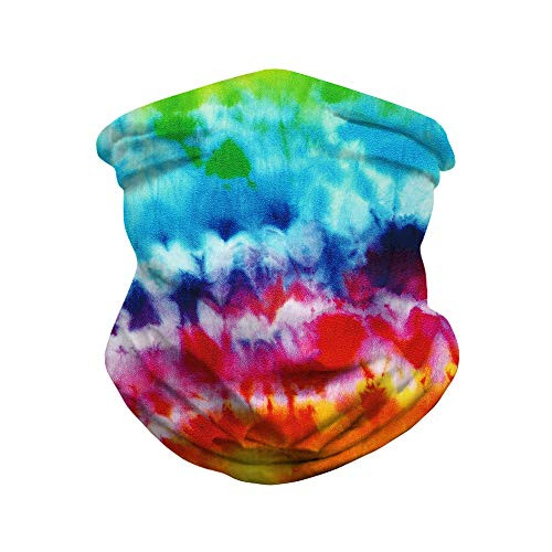KIDVOVOU Seamless Rave Bandana for Men Women Neck Gaiter Scarf Dust Wind Balaclava Headwear Tie Dye