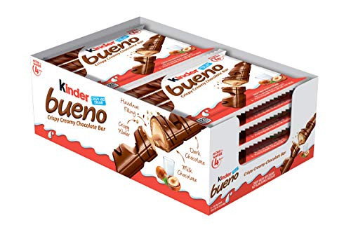 Kinder Bueno Milk Chocolate and Hazelnut Cream Candy bar  8 Pack  Christmas Candy Stocking Stuffers  4 Individually Wrapped -75 Ounce Bars Per Pack