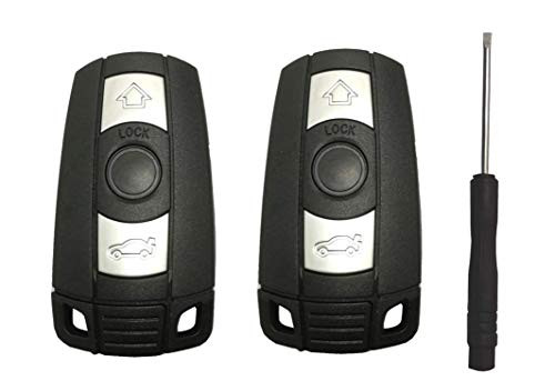Key Fob Case Shell Fit for BMW 3 5 Series BMW X5 BMW X6 BMW Z4 3 Buttons Replacement Keyless Entry Remote Car Key Fob Cover with Uncut Blade Blank and
