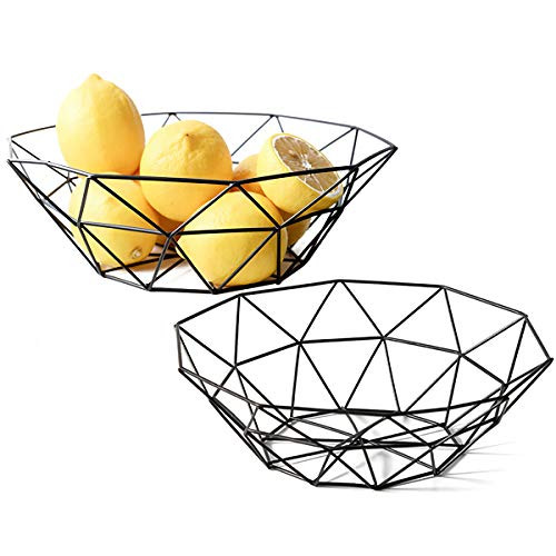 Kingrol Metal Wire Fruit Bowl 2 Pack Storage Baskets for Vegetables Bread Snacks Potpourris Kingrol Metal Wire Fruit Bowl 2 Pack Storage Baskets for Vegetables Bread Snacks Potpourris
