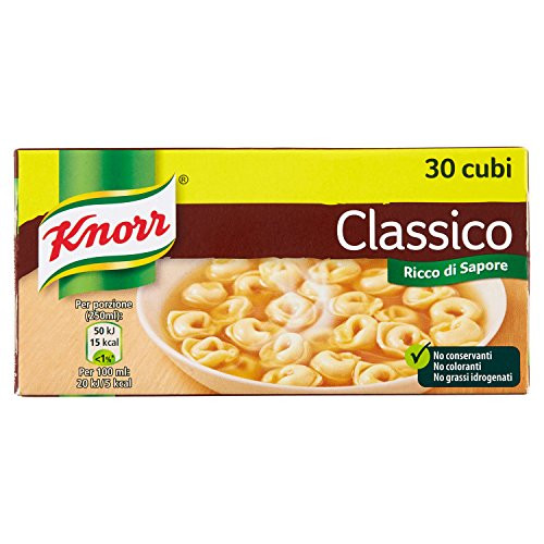 Knorr Classico Bouillon Cubes  Classic Taste 30-Cubes Boxes  10g Each Cube - Italian Import -