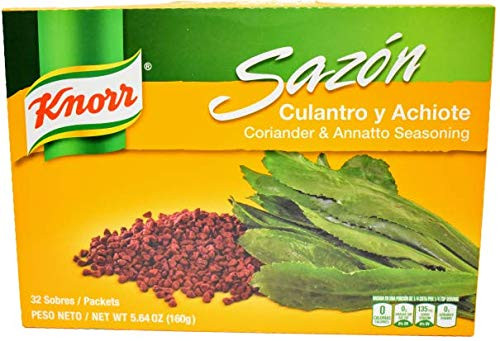 Knorr Sazon Seasoning Coriander and Annatto Culantro y Achiote 5-6 oz 32 ct Knorr Sazon Seasoning Coriander and Annatto Culantro y Achiote 5-6 oz 32 ct