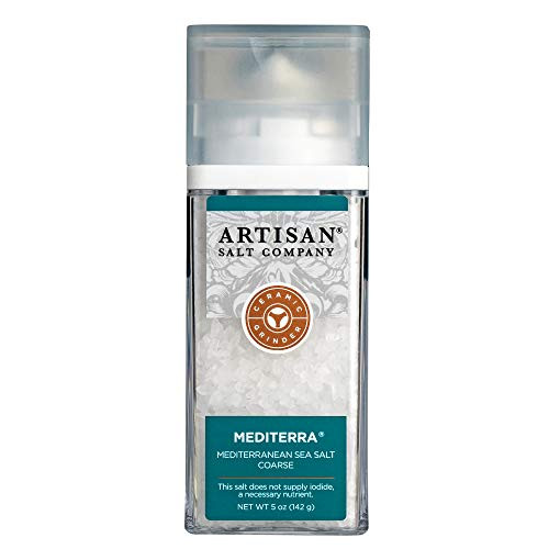 SaltWorks Mediterra Mediterranean Sea Salt Coarse Artisan Grinder Jar 5 Ounce SaltWorks Mediterra Mediterranean Sea Salt Coarse Artisan Grinder Jar 5 Ounce