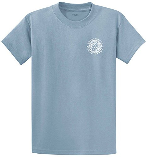Koloa Surf--tm--2 Side Honu Hawaiian Turtle T-Shirt-StoneBlue-w-M