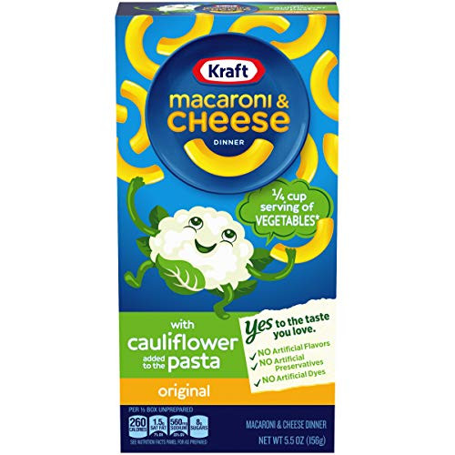 Kraft Original flavor Macaroni And Cheese With Cauliflower Pasta Meal -5-5 oz Boxes  Pack Of 12-